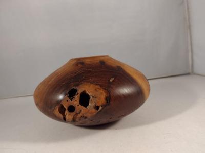 Turned Walnut Dry Flower Vase- Signed by Artist