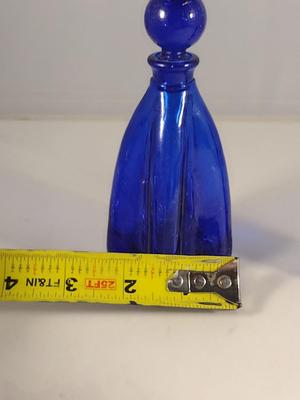 Pair of Cobalt Blue Glass Perfume Bottles