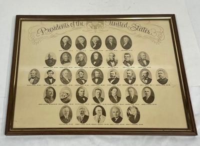 Presidents of the United States 1789-1960 12 X 16 framed poster