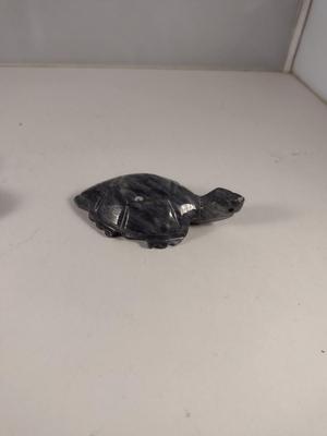Collection of Turtle Figurines- Two Carved Stone, One Wade Porcelain