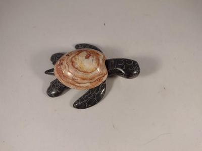 Collection of Turtle Figurines- Two Carved Stone, One Wade Porcelain