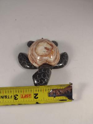 Collection of Turtle Figurines- Two Carved Stone, One Wade Porcelain
