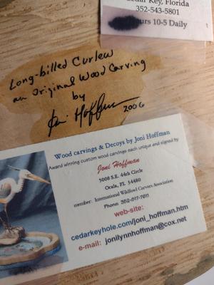 Hand Carved Long-Billed Curlew by Joni Hoffman