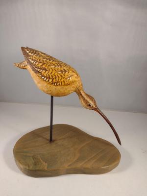 Hand Carved Long-Billed Curlew by Joni Hoffman