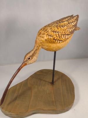 Hand Carved Long-Billed Curlew by Joni Hoffman