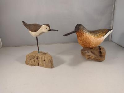 Pair of Wooden Bird Carvings