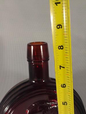 Vintage Ruby Red Wheaton Glass Bottle/Decanter Commemorating Harry S. Truman