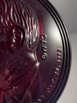 Vintage Ruby Red Wheaton Glass Bottle/Decanter Commemorating Harry S. Truman
