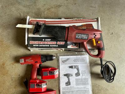 MILWAUKEE CORDLESS DRILL AND A SAWZ ALL
