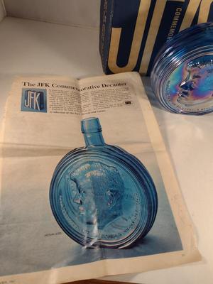 Vintage Nuline Commemorative Glass JFK Bottle/Decanter- First Edition with Box