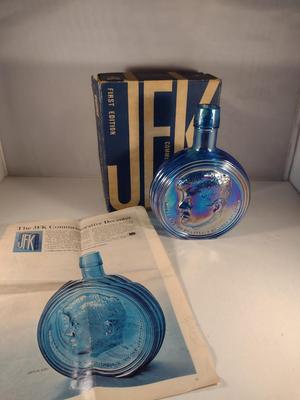 Vintage Nuline Commemorative Glass JFK Bottle/Decanter- First Edition with Box