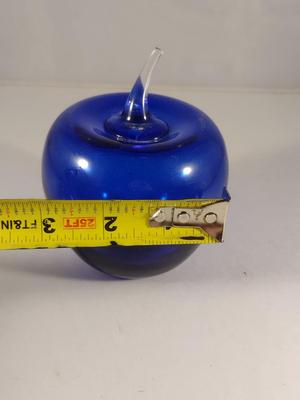 Blenko Cobalt Blue Art Glass 'Apple'