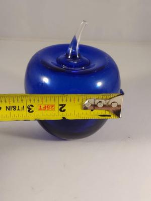 Blenko Cobalt Blue Art Glass 'Apple'