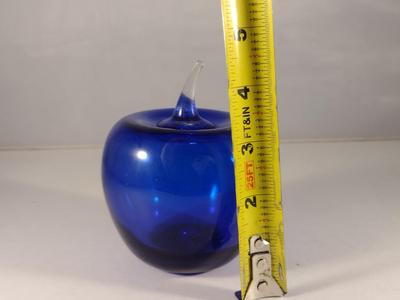 Blenko Cobalt Blue Art Glass 'Apple'