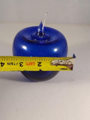 Blenko Cobalt Blue Art Glass 'Apple'