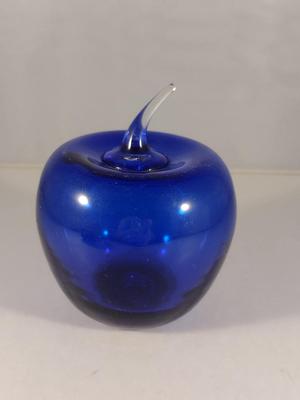 Blenko Cobalt Blue Art Glass 'Apple'