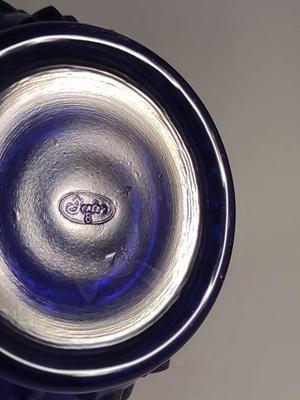 Fenton Cobalt Blue Art Glass Hobnail Petite Vase with Ruffled Top (Choice A)