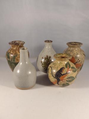 Collection of Small Pottery Vases