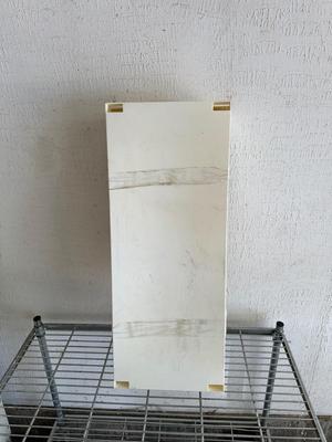2 TIER METAL CART ON CASTERS AND 2 SMALLER PLASTIC SHELVES
