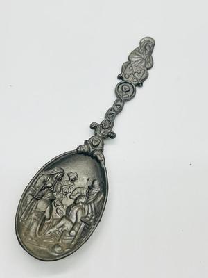 SIX Antique German Pewter Spoon Set