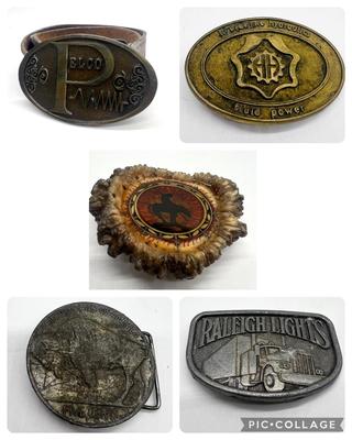 Vintage Belt Buckle Lot Of 5