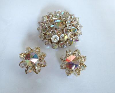Vintage Aurora Borealis Rhinestone Jewelry Lot