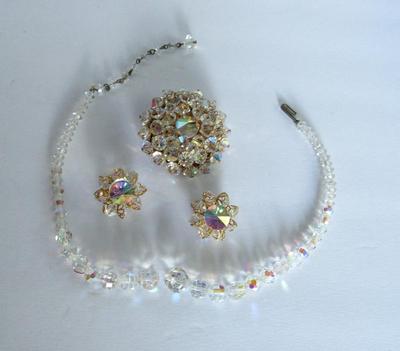 Vintage Aurora Borealis Rhinestone Jewelry Lot