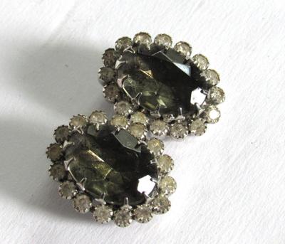 Vintage Rhinestone Jewelry: Lewis Segal of California Drop Earrings & 925 Italy Ankle Bracelet, Earrings