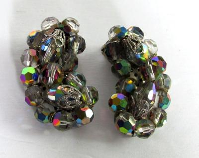 Vintage Rhinestone Jewelry: Lewis Segal of California Drop Earrings & 925 Italy Ankle Bracelet, Earrings
