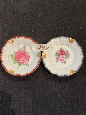 Two (2) Vintage Ashtrays Floral Made in Japan
