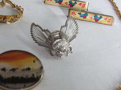 Costume Jewelry Lot, Lewis Segal of Cal Earrings, Monet Bee Brooch