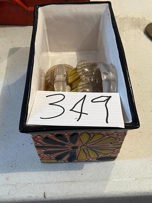 Decorative Glass Planter (& Two Brushes)