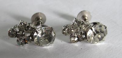 Alice Caviness Blue Earrings, Parco Prov Earrings, Unmarked Red AB