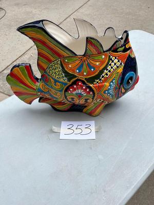 Fish Shaped Brightly Colored Decorative Planter