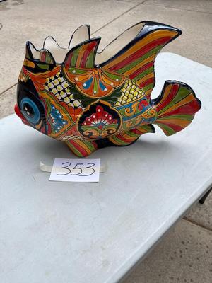 Fish Shaped Brightly Colored Decorative Planter