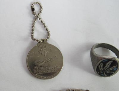 Sterling Silver 925 Italy KC Chunky Bracelet, Miller High Life Key Ring