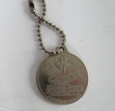 Sterling Silver 925 Italy KC Chunky Bracelet, Miller High Life Key Ring