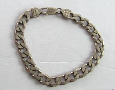 Sterling Silver 925 Italy KC Chunky Bracelet, Miller High Life Key Ring