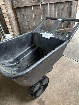 Black Wheelbarrow - Right Side Handle is Cracked