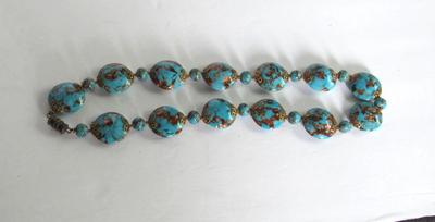 Beautiful Vintage Stone Necklace and Earrings Set, Made in Italy