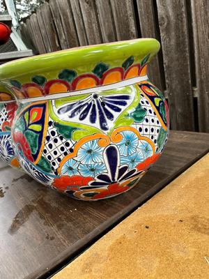 Amorajo Brightly Colored Decorative Planters Made In Mexico