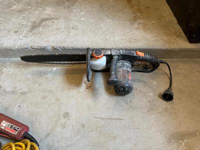 ELECTRIC CHAIN SAW, SAWZ ALL, GRINDER AND EXTENSION CORD