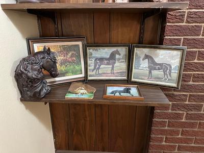 PICTURES OF HORSES AND A HORSE STATUE