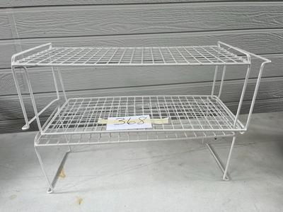 Three (3) Metal Stackable Shelves - White