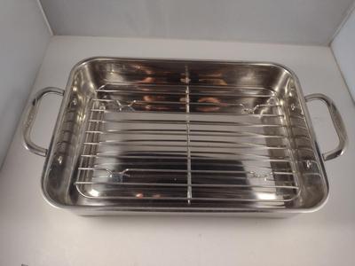 Cuisinart Stainless Steel Roasting/Lasagna Pan with Rack- Approx 10" x 14 1/2" x 2 3/4" Tall