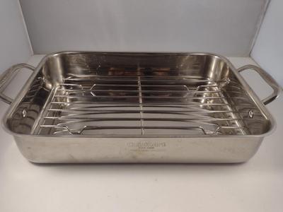 Cuisinart Stainless Steel Roasting/Lasagna Pan with Rack- Approx 10" x 14 1/2" x 2 3/4" Tall