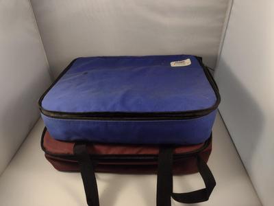 Three Sets of Pyrex Portables Glass Baking Dishes with Lids and Insulated Carry Cases