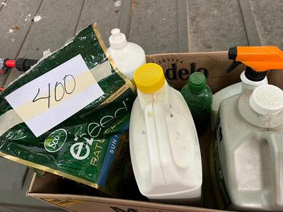 Box of Assorted Grass, Weed Killer, Grass Seed Started