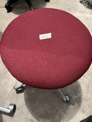 Red Adjustable Rolling Stool