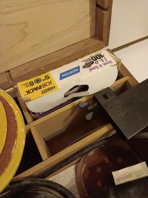 Craftsman 5" VS Random Orbit Sander in Beautiful Custom-made wooden storage box